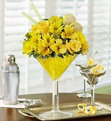 Martini Bouquet - Lemon Drop Davenport Florist - Same Day Flower Delivery - Flower Power 